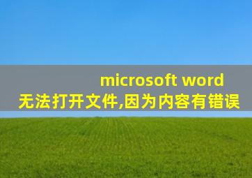 microsoft word无法打开文件,因为内容有错误